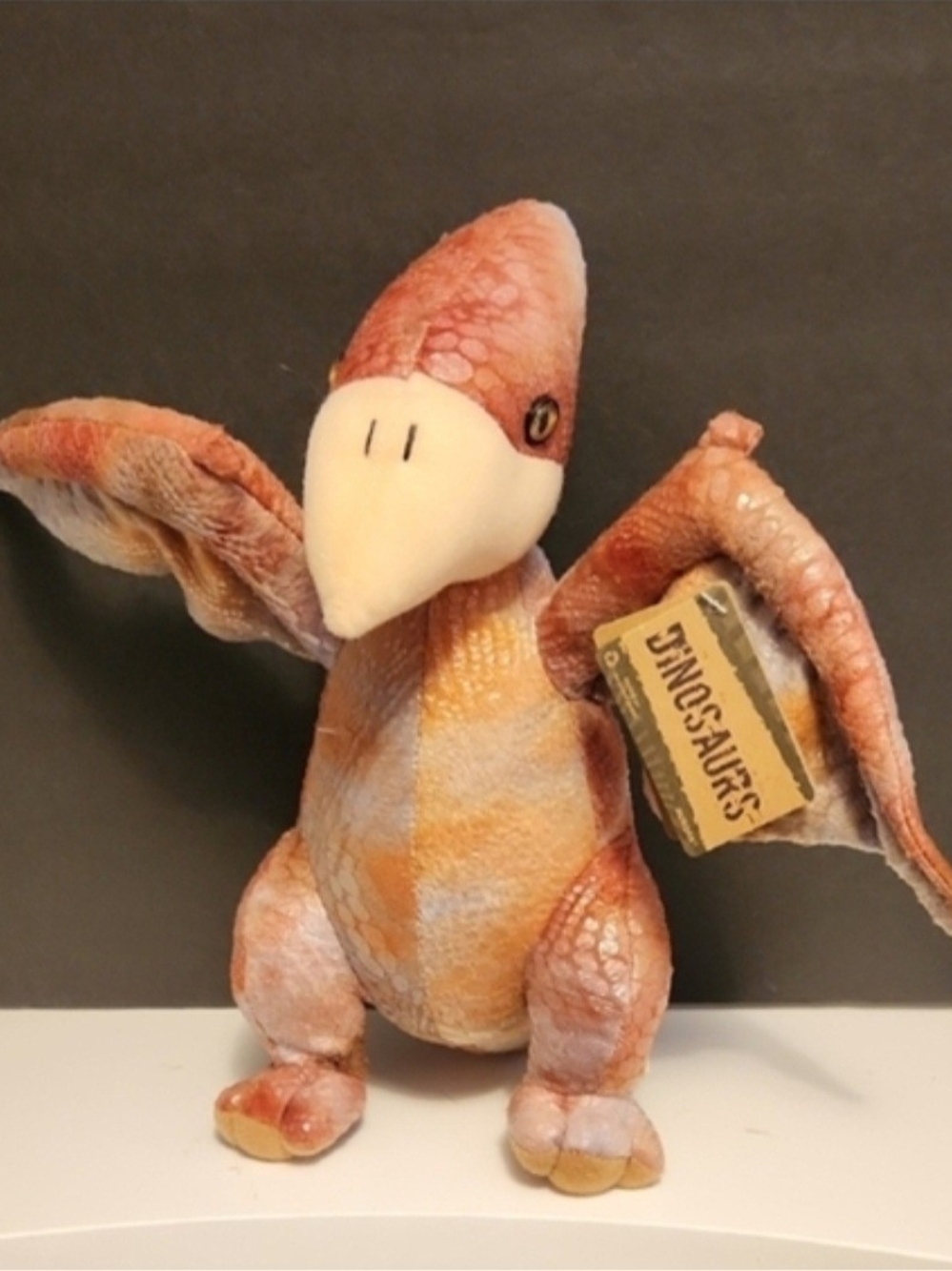 Plush Orange Pterodactyl Dinosaur Stuffed Animal